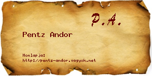 Pentz Andor névjegykártya